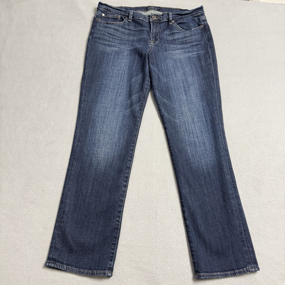 Lucky Brand Sweet Straight Jeans Womens 14 32 Blue Medium Wash Stretch Denim